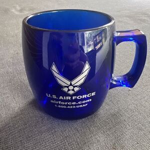 US Air Force Cobalt Blue Plastic Recruiter Mug‎
